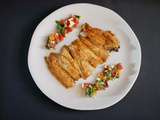 Filets de sardines grillés au cumin. Julienne de légumes acidulée