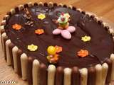 Gâteau de Pâques chocolat framboises