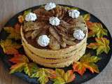 Layer cake d'automne, poire chocolat et sirop de safran