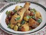 Tajine de poulet aux olives et petits oignons