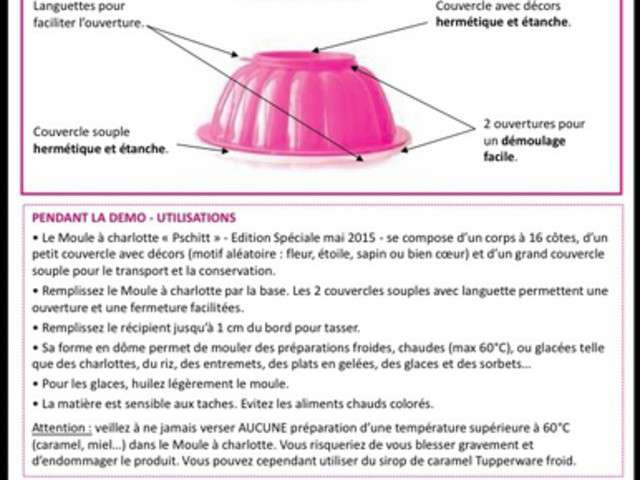 Comment Utiliser Le Moule A Charlotte Tupperware