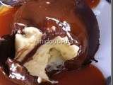 Dôme chocolat/ mousse chocolat blanc sauce caramel beurre salé