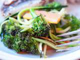 Poêlée croquante de brocoli, carotte et courgette
