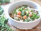 Salade de chou kale, patate douce rôtie et quinoa