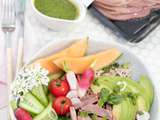 Salade fraîcheur de légumes et langue de porc en gelée