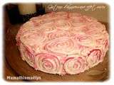 Gâteau d'anniversaire effet roses