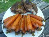 Échine de porc aux épices et carottes nouvelles entières