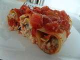 Cannellonis a la creme d aubergine chevre jambon cru