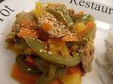 Filet mignon aux legumes et sesame grille