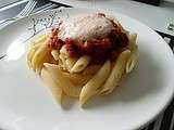 Penne tomates ricotta basilic