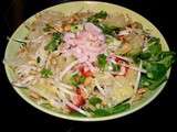 Salade de soja aux crevettes et cacahuetes