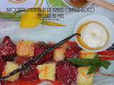 Brochette d'ananas et de fraises orange coco et yaourt au miel
