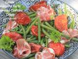 Salade de haricots verts, tomates confites et coppa