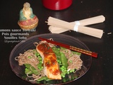 Saumon sauce teriyaki, pois gourmands et nouilles soba + sauce teriyaki maison