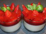Panna Cotta au coulis de fraises et basilic