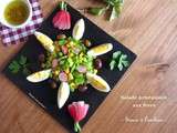 Salade printanière aux fèves, sauce à l'anchois