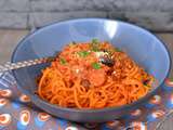 Spaghettis de patate douce à la bolognaise végétale