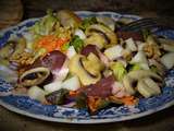Salade d'automne à la poire et aux champignons