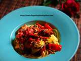 Spaghetti aux légumes antipasti