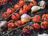 Tomates cerises confites au four