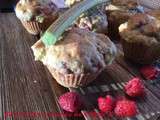 Muffins rhubarbe et framboises