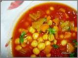 Soupe de pois chiches tomates et safran