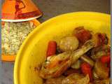 Tajine de poulet aux navets et carottes