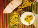 Saumon-riz-poireaux au curry
