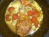 Cuisse de poulet au paprika aux tomates et aux champignons