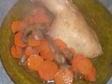 Cuisse de poulet aux carottes et aux champignons