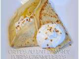 Crêpes Au Lait d'Amande, Poires Caramélisées & Chantilly au Miel Maison