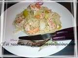Spaghetti aux poireaux et aux crevettes