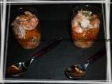 Verrine à la carotte, crevettes et crabe