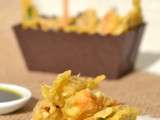 Brochettes de tempura de légumes - Sauce à la spiruline {Battle Food #11}