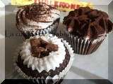 Cupcakes chocolat-café aux éclats de toblerone et chantilly vanille