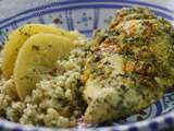 Suprêmes de poulet au safran tariki et citron confit