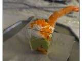 Verrines d'avocats aux crevettes