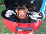 Poulet farci au Barbecue Weber Master Touch