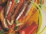 Anchois marinés et pimentés sur toasts