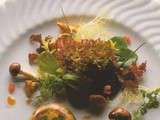 Aspic de canard aux girolles et salade d’automne