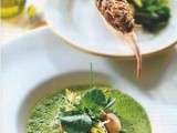 Bouillon d’herbes à soupe, cuisses de grenouilles et écrevisses