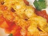 Brochettes de crevettes bleues à la noix de coco