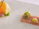 Carpaccio de thon, pastèque marinée et citron confit
