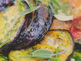 Côte de bœuf de Bazas au pesto, aubergines grillées