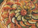 Courgettes et tomates confites.sur une tombée d’oignons rouges