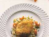 Filet de sandre en manteau de légumes sur lit d’écrevisses