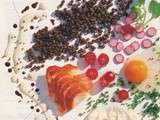 Flan de haddock, salade de lentilles aux radis roses et tomates cerises