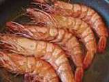 Gambas au jus, arôme de curi Indien et papaye