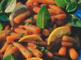 Jeunes carottes au beurre salé breton, caramel de citron