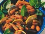 Jeunes carottes au beurre salé breton, caramel de citron